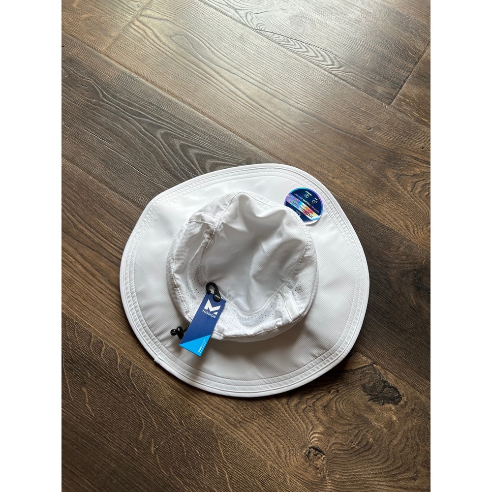 Mission HydroActive Cooling Boonie Hat White UPF 50 Sun Hat Adjustable New